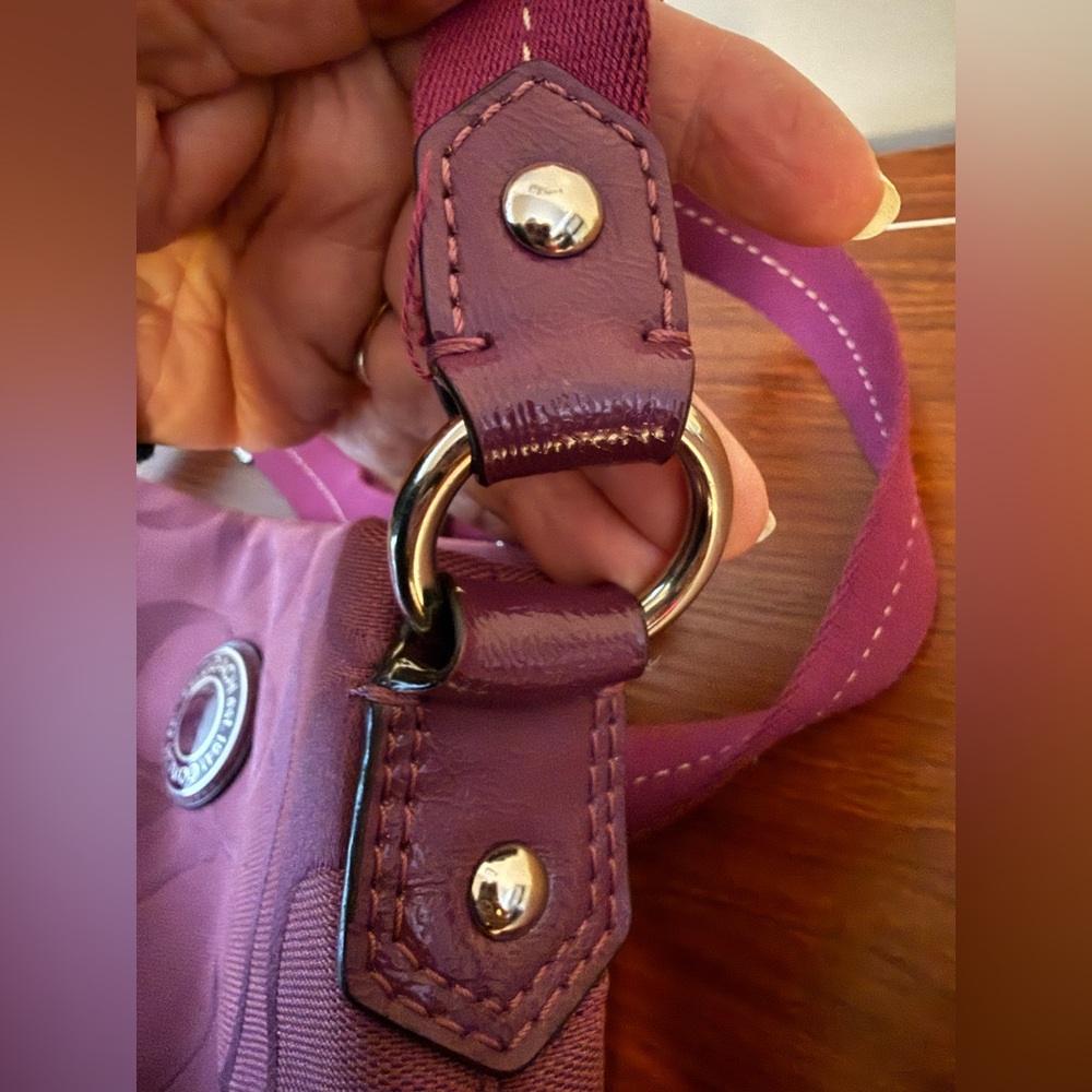 Coach Purple Crossbody Bag with Studded Accents - Picture 9 of 9